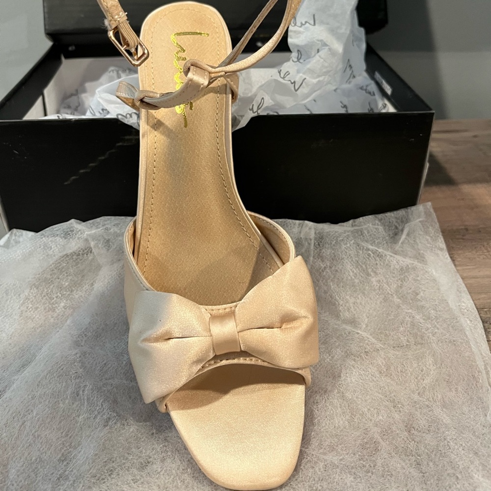 Lulus satin ankle strap heels